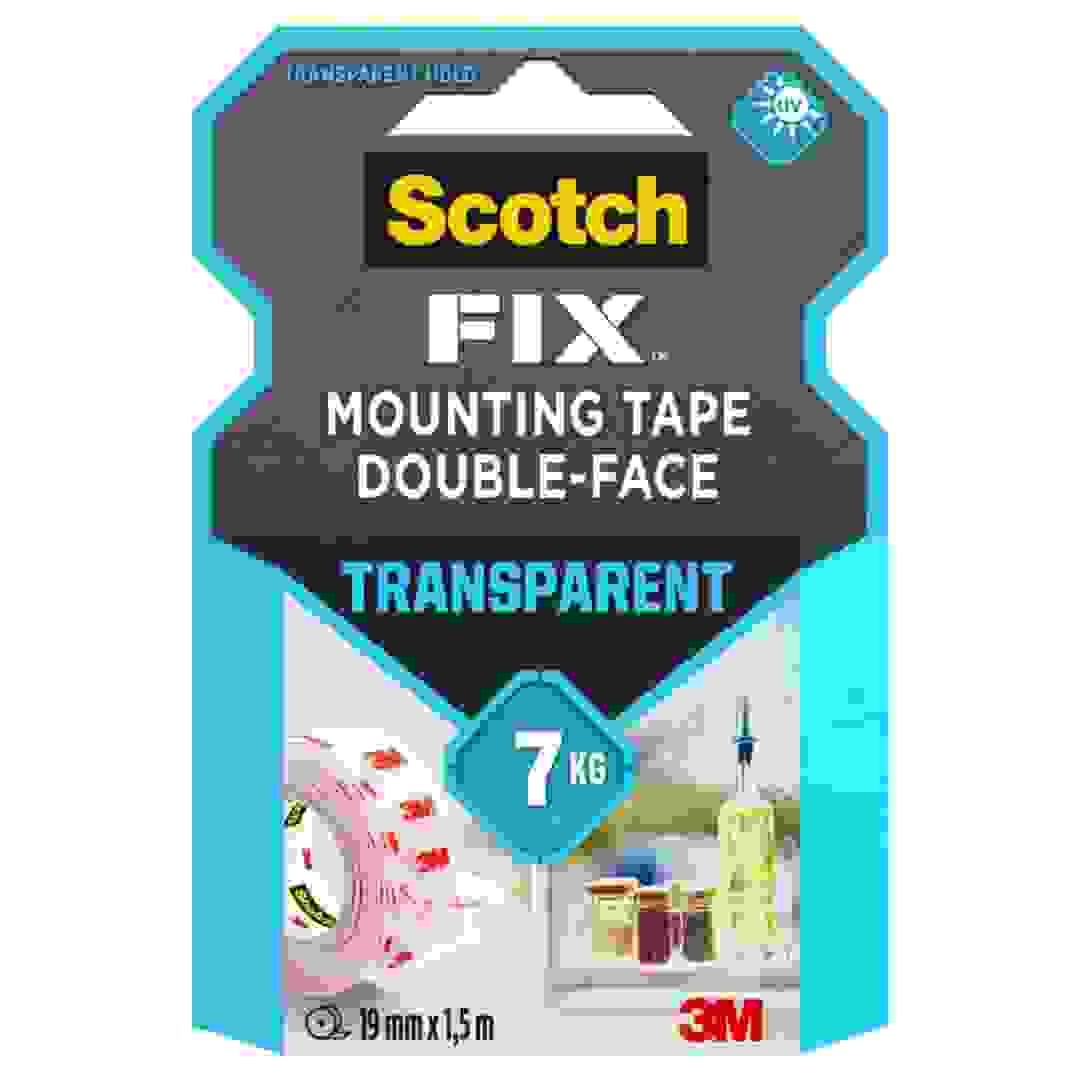 Scotch Fix Double-Face Transparent Mounting Tape (19 mm x 1.5 m)