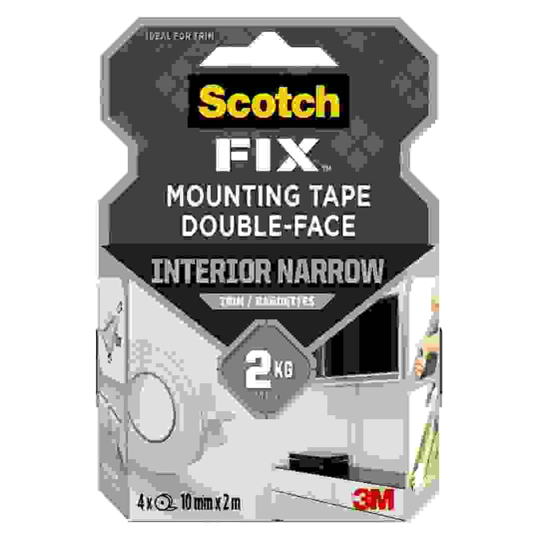 شريط لاصق ذو وجهين داخلي للحواف سكوتش فيكس (4 لفات، 10 ملم × 2 متر)
