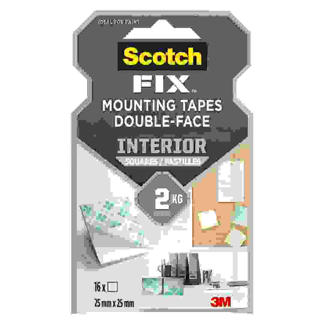 Scotch Fix Double-Face Interior Square Mounting Tape (16 Pc., 25 mm x 25 mm)