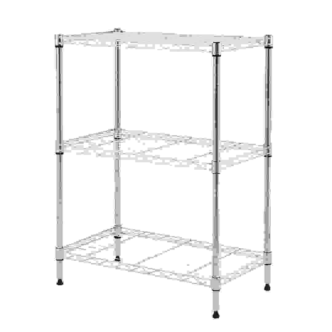 ACE 3-Tier Shelving Unit (75 x 35 x 90 cm, Chrome)