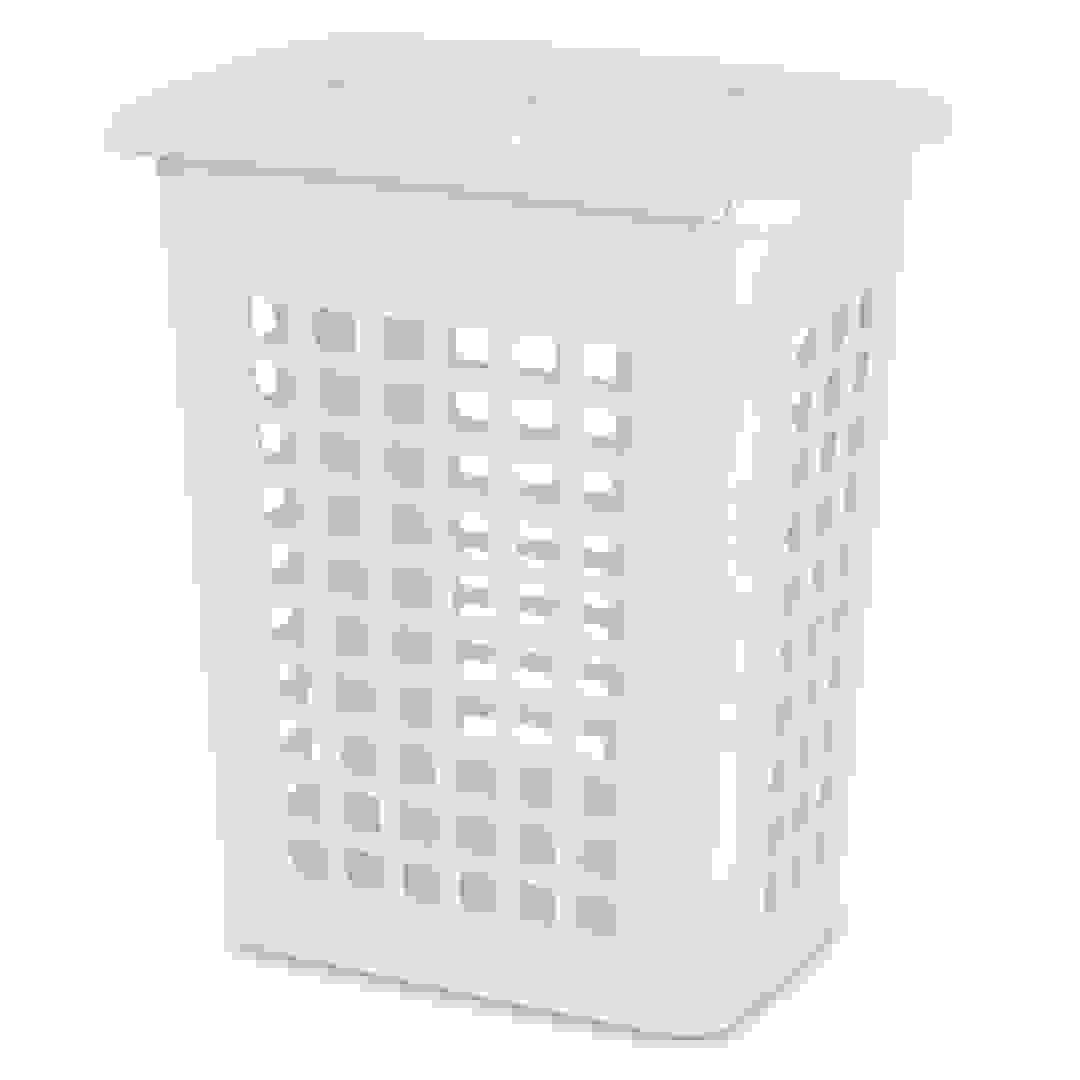 سلة غسيل بلاستيكية بغطاء علوي 12177906 ستيرلايت (أبيض)