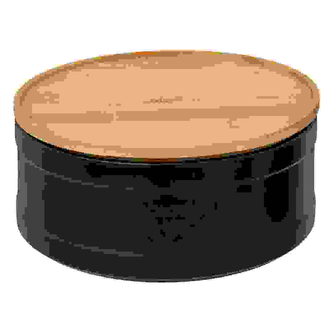 5Five Natureo Stoneware & Bamboo Cookie Box (22.3 x 9.8 cm, Black)