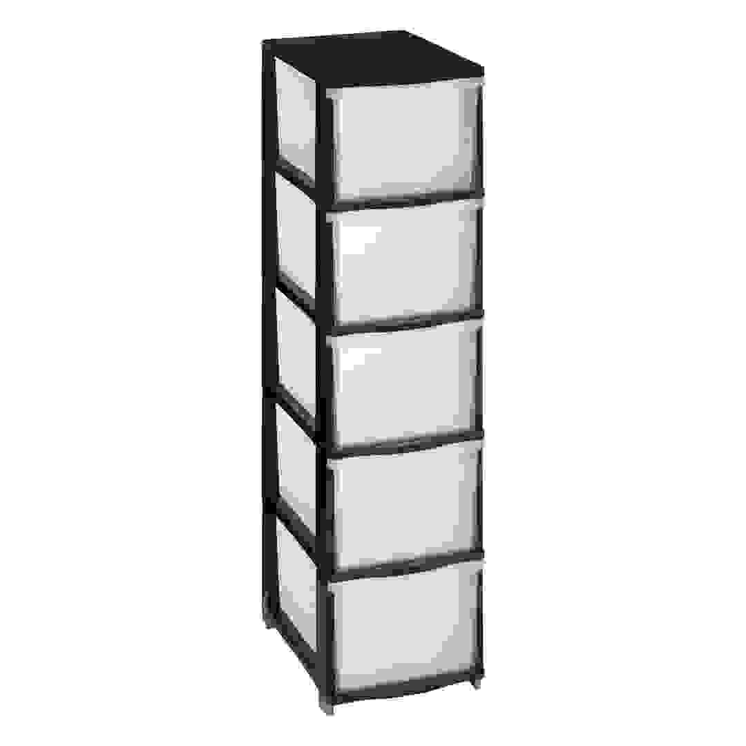 5Five Plastic 5-Drawer Storage Cabinet (26.8 x 37 x 98.5 cm)