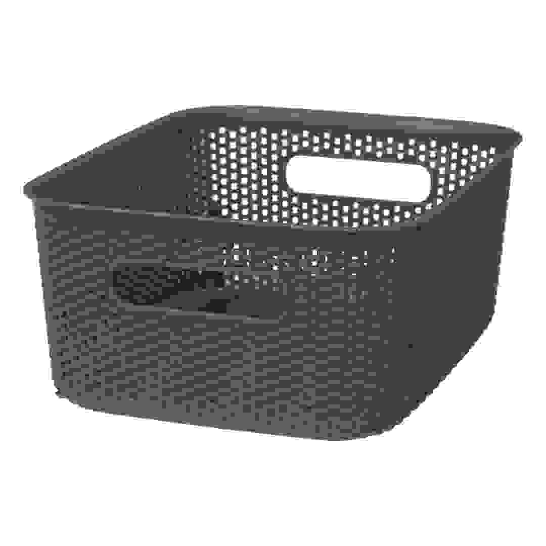 5Five Plastic Storage Basket (4 L, Charcoal)