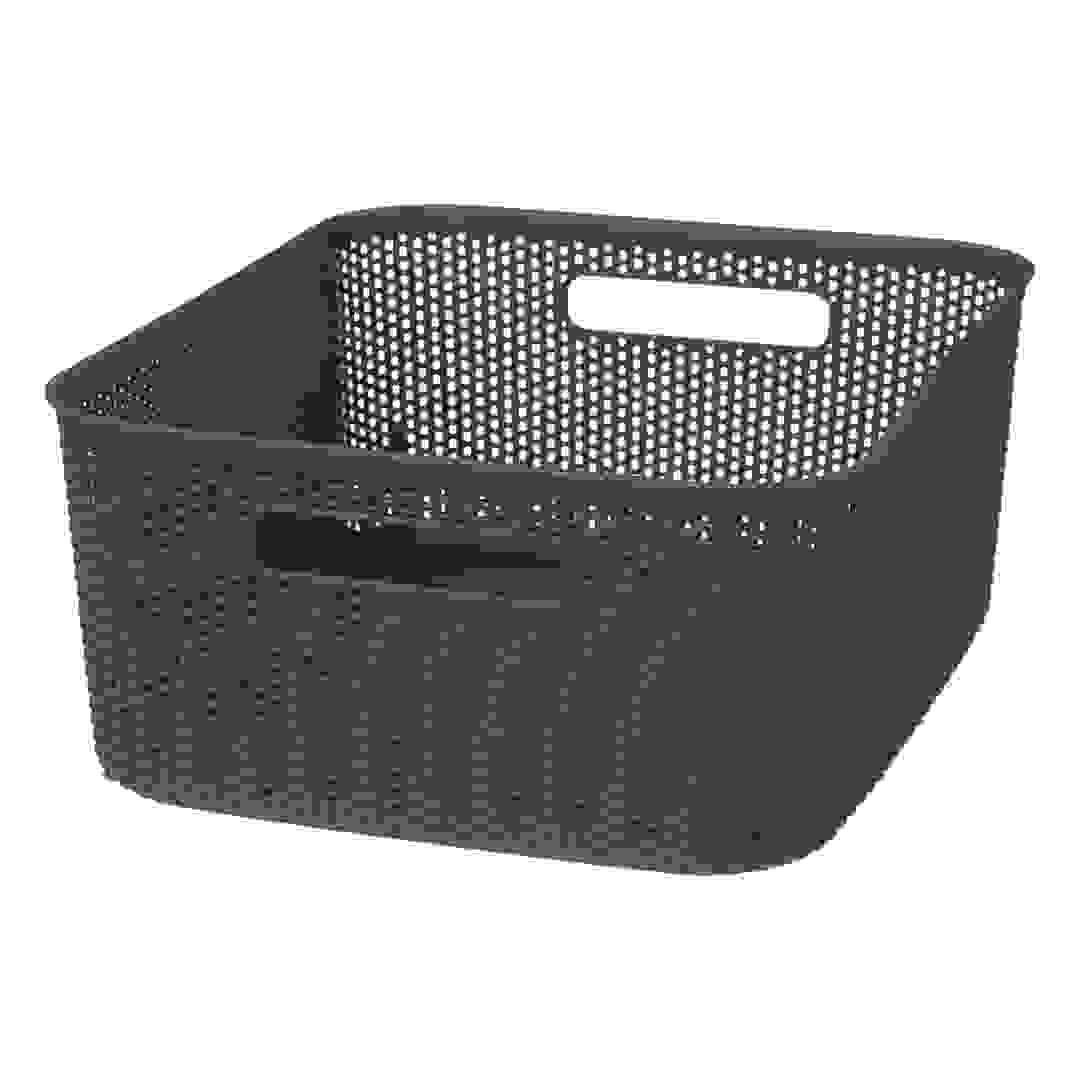 سلة تخزين بلاستيكية 5فايف (11 لتر، أسود فحمي)