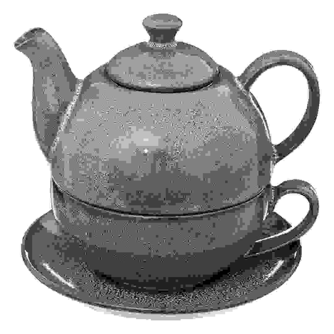 SG Callie Stoneware Teapot W/Cup (Blue)