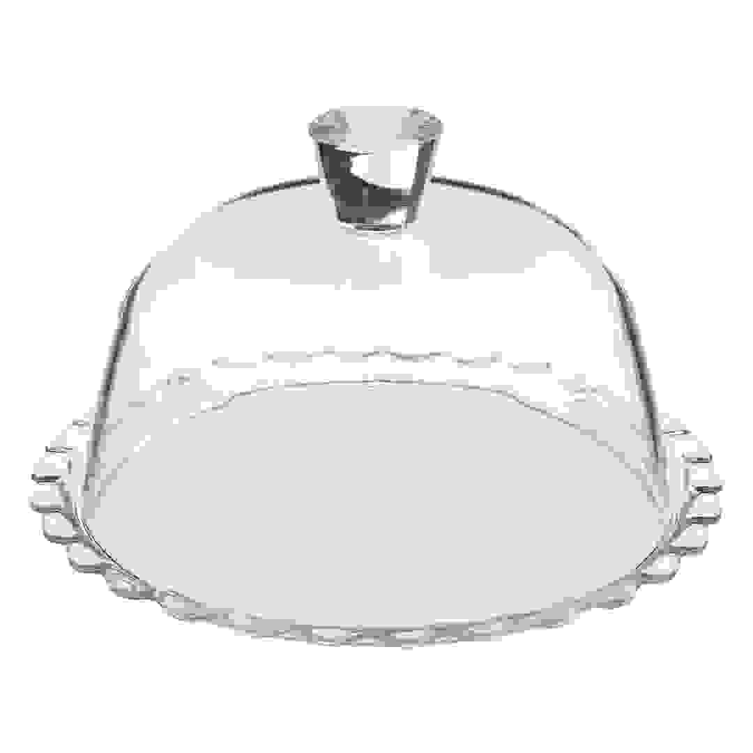 SG Glass Cake Plate W/Dome Cover (26.4 x 24 x 26.4 cm, Clear)