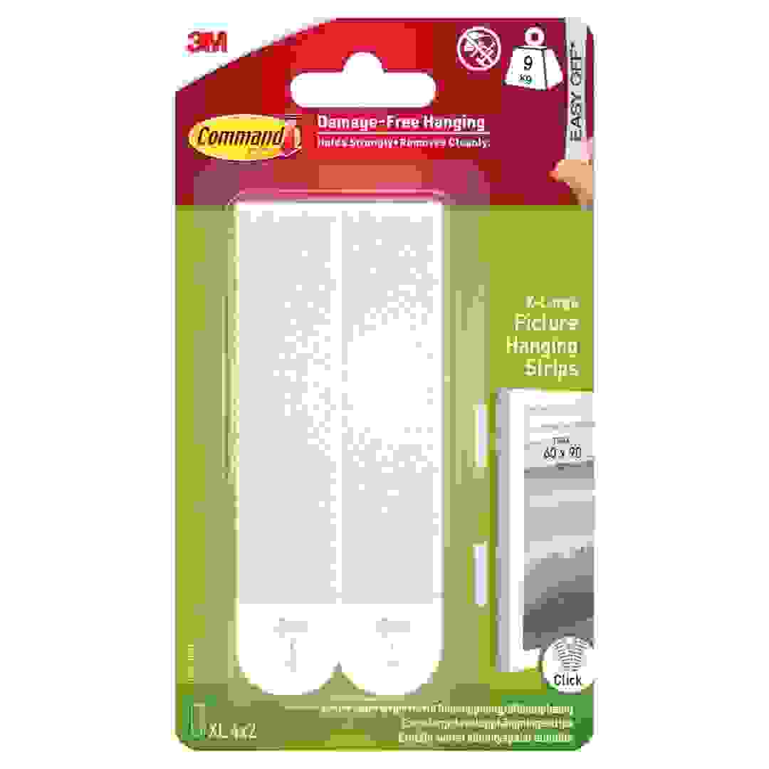 أشرطة تعليق صور ثري إم كوماند (4 أزواج، لغاية 9 كجم، أبيض)