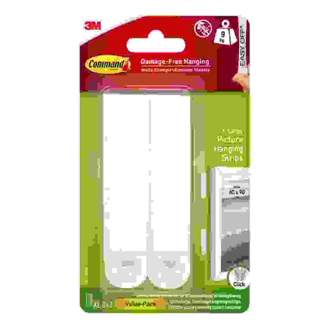 أشرطة تعليق صور ثري إم كوماند (8 أزواج، أبيض)