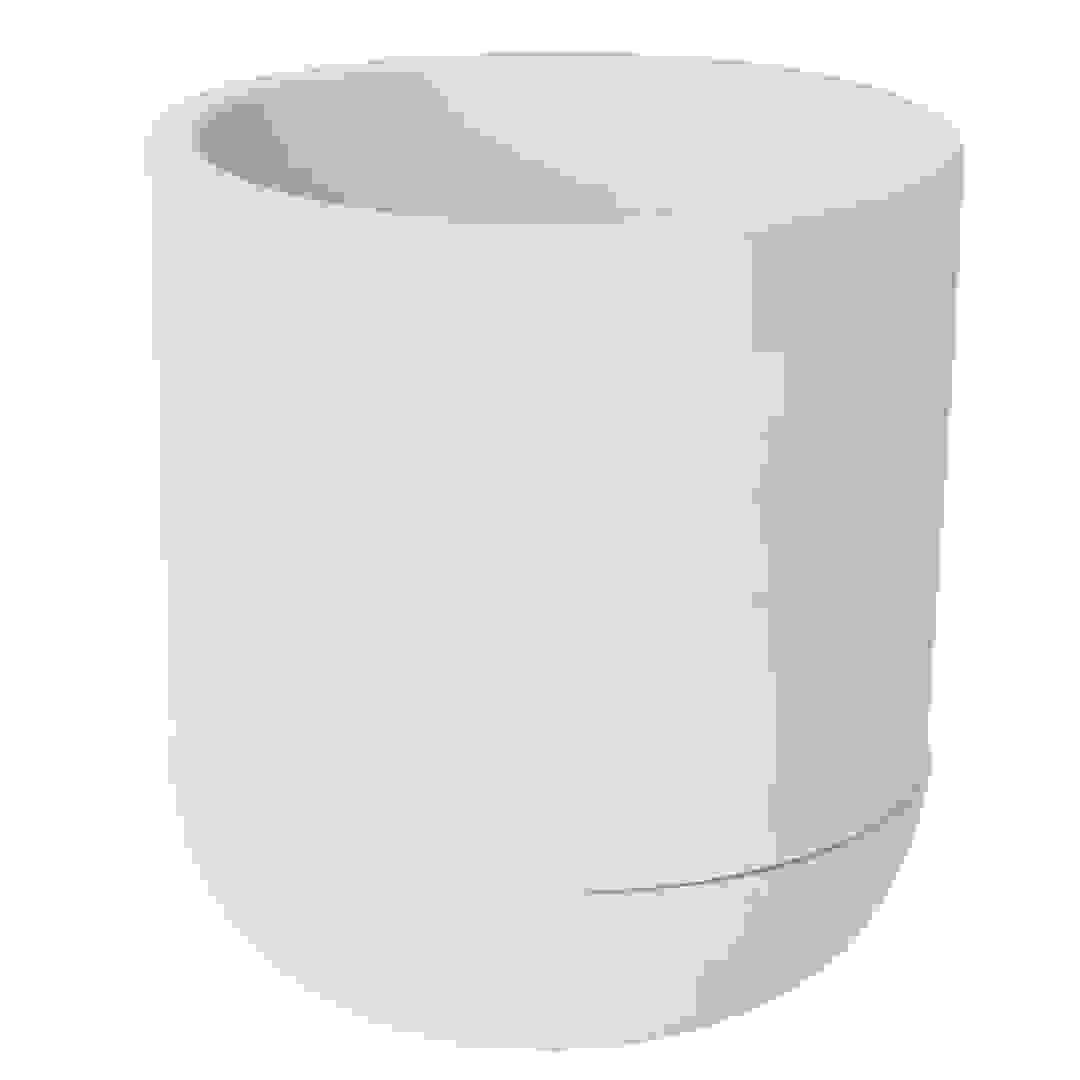 Concrete Plant Pot W/Saucer (20.5 x 22 cm, White)
