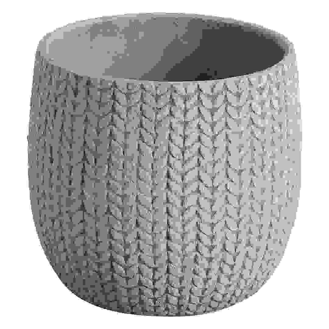Verve Kulun Knitted Effect Fiberclay Plant Pot (29 x 26 cm, Beige)