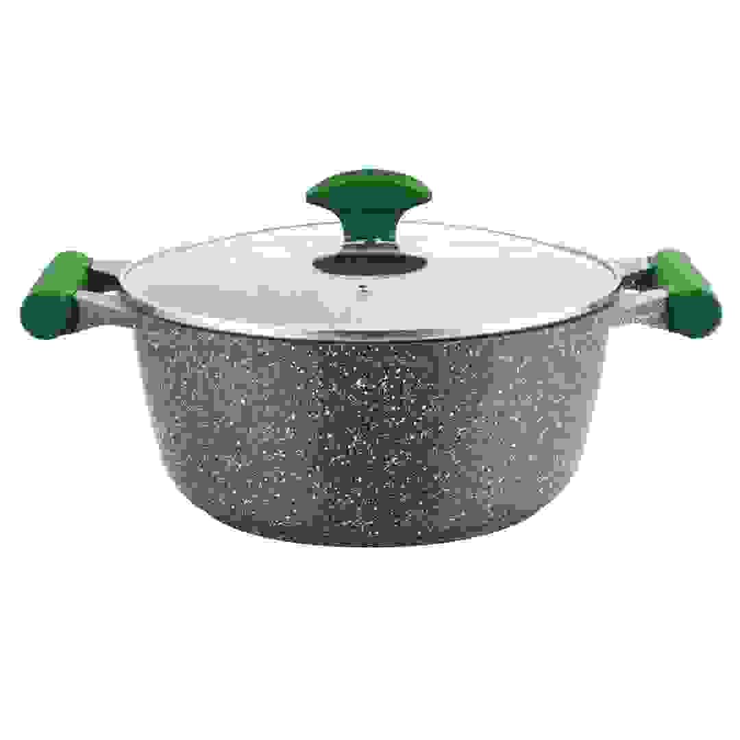 طنجرة جرانيت غير لاصقة مع غطاء وقاعدة ألمنيوم برستيج إسينشالز (20 سم، أخضر)