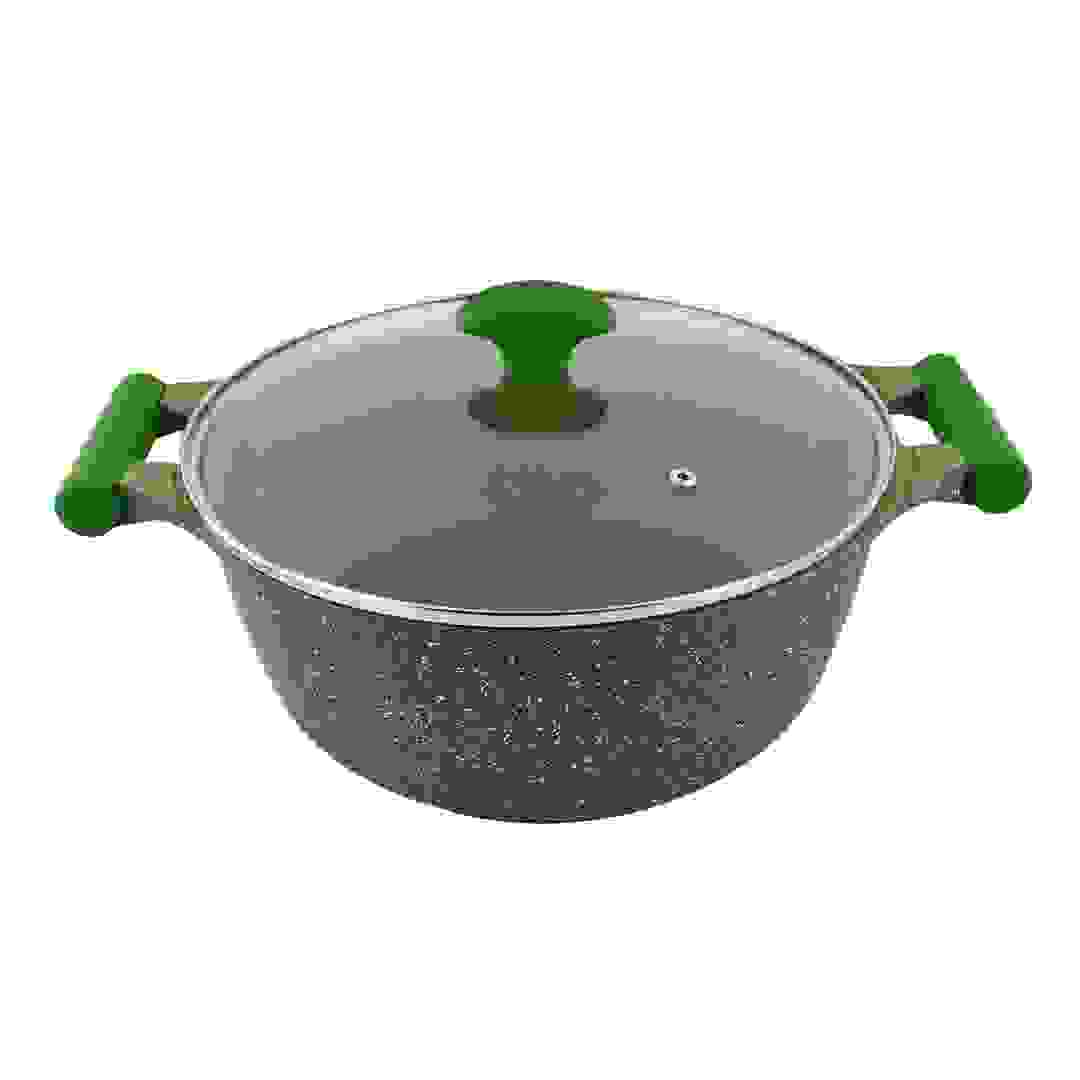 Prestige Essentials Non-Stick Granite Casserole W/Lid & Aluminum Base (32 cm, Green)