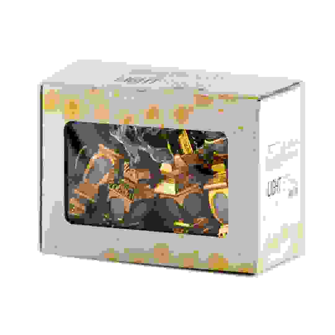 شريط إضاءة LED بفوانيس يعمل ببطارية هلالفول (1.6 متر، أبيض مُصفر)