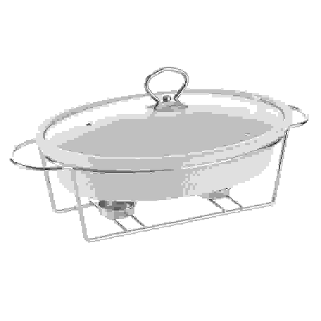 Orchid Ceramic Oval Casserole W/Candle Stand (30.48 cm, White)
