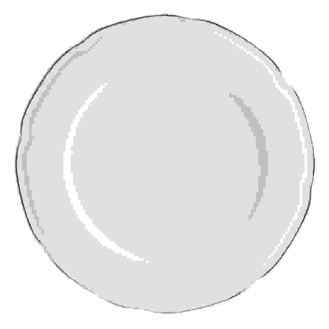 طبق طعام منقوش خزف أوركيد إرل نيو بون (أبيض، 26.5 × 1.5 سم)