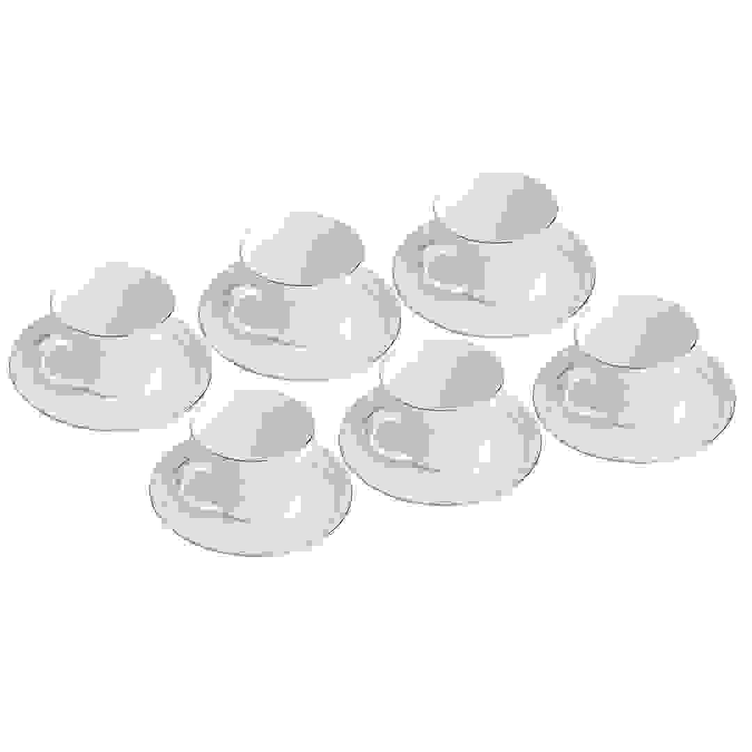 طقم فناجين وصحون فناجين خزف أوركيد GGK نيو بون (12 قطعة)