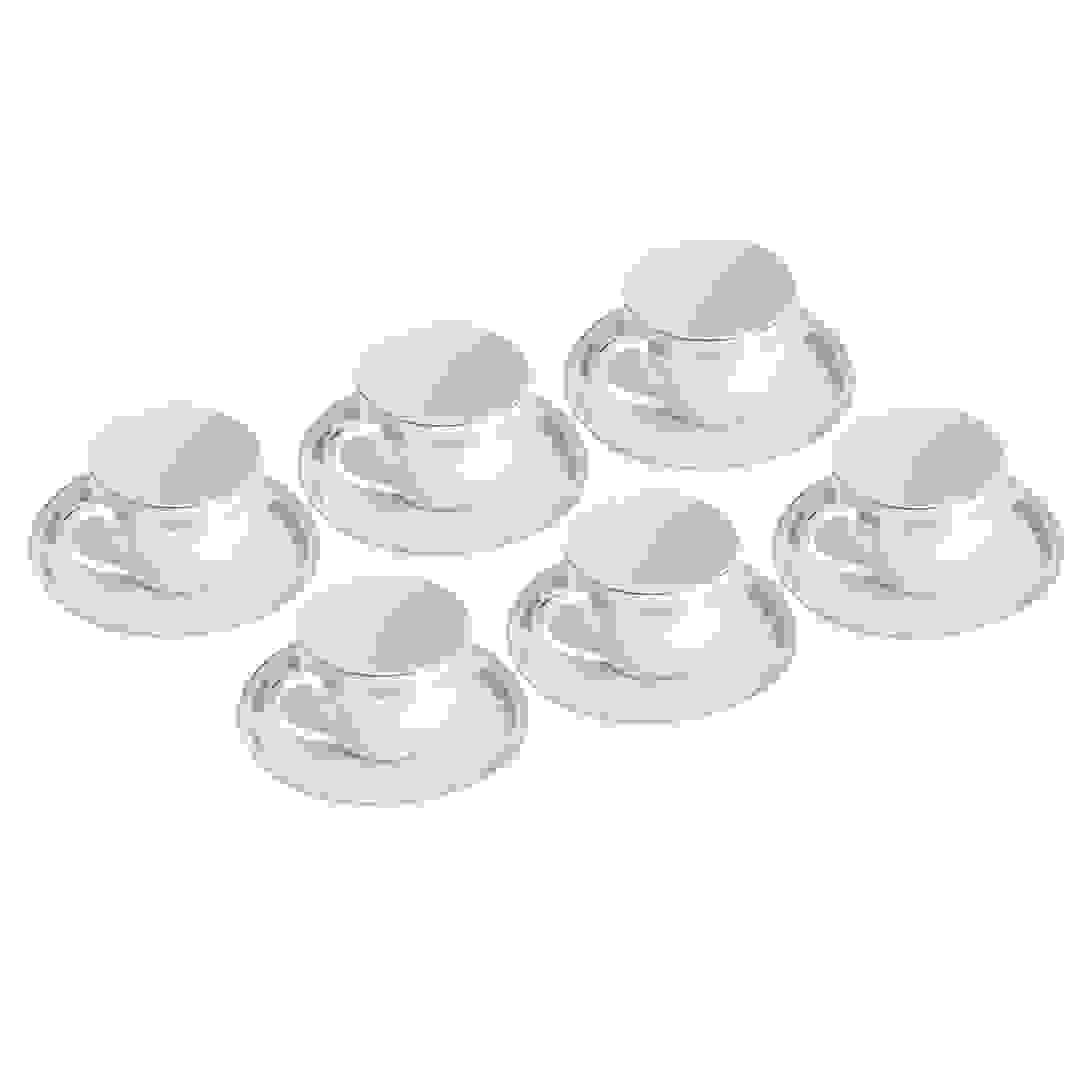 طقم فناجين وصحون فناجين خزف أوركيد بريزما نيو بون (12 قطعة)