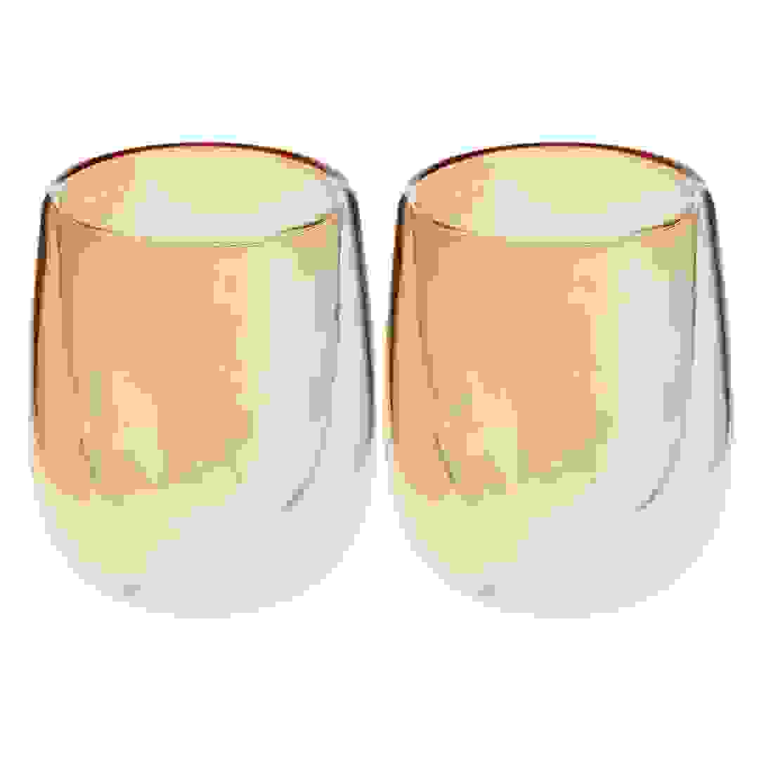 طقم أكواب زجاج بوروسيليكات بجدار مزدوج نيوفلام (قطعتين، 250 مل، شفاف)