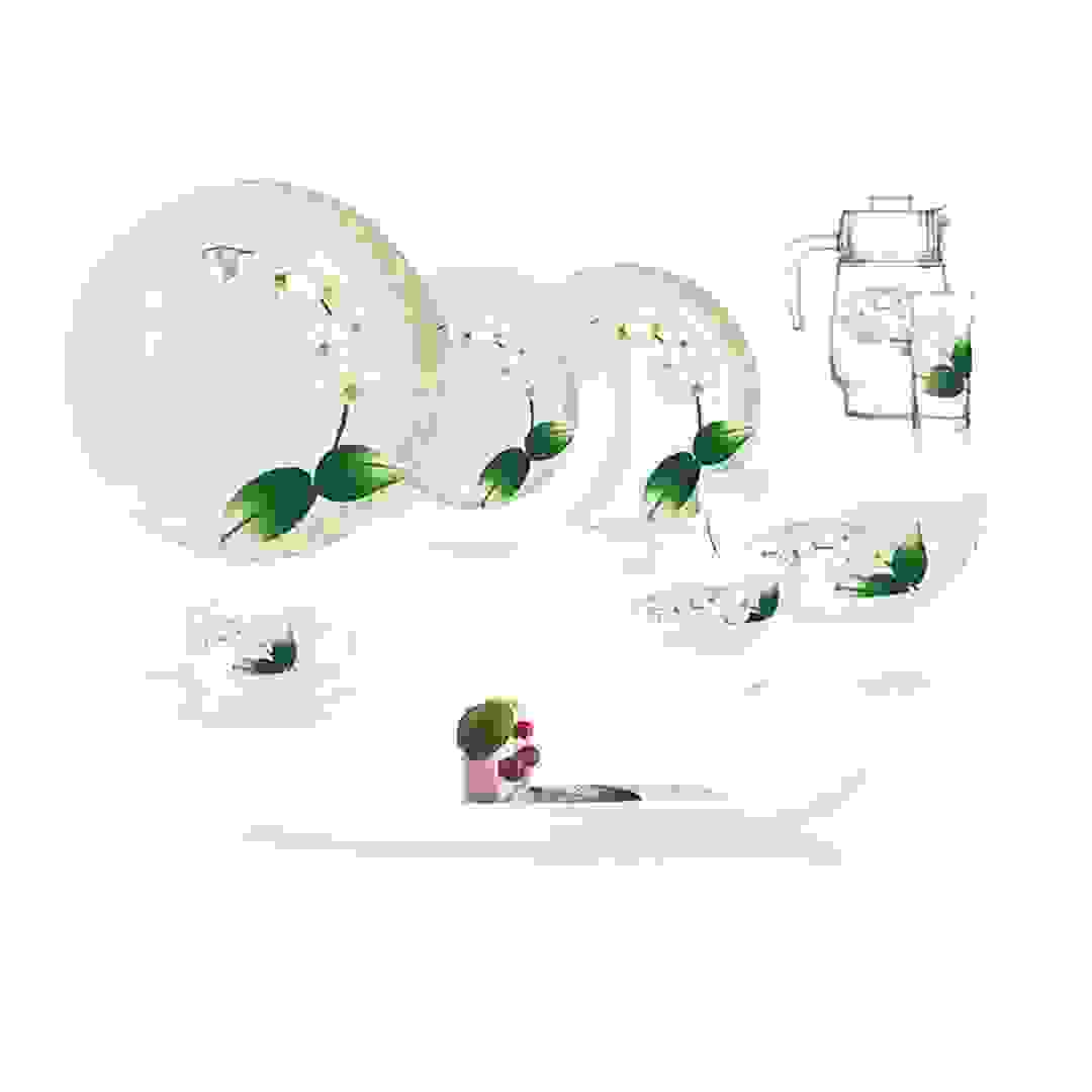 طقم أواني طعام لومينارك وايت أوركيد أوبال (أبيض، 46 قطعة)