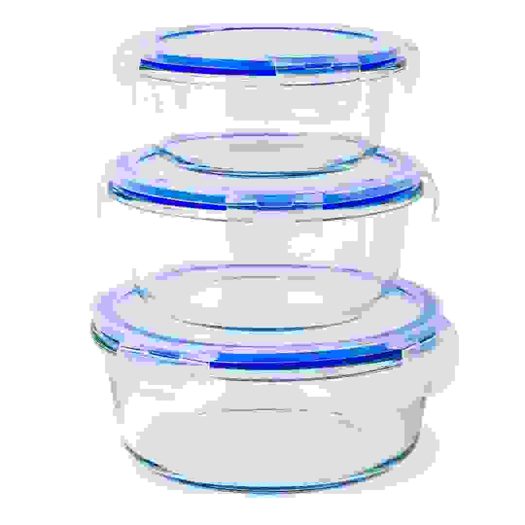 Mondex Round Borosilicate Glass Food Container Set (3 Pc.)
