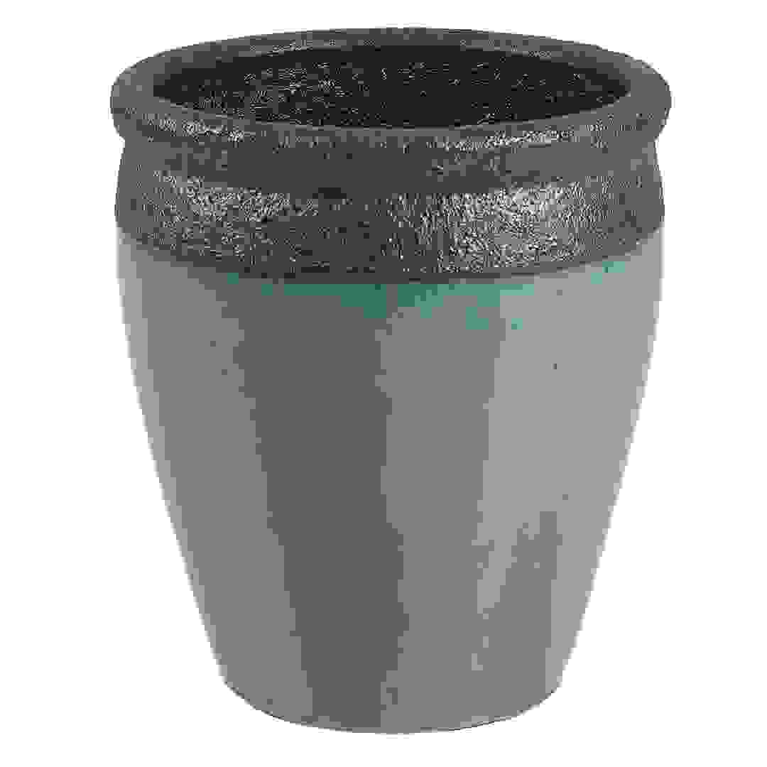 Antique Barriga 2-Tone Glazed Pot (31 x 32 cm, Turquoise)