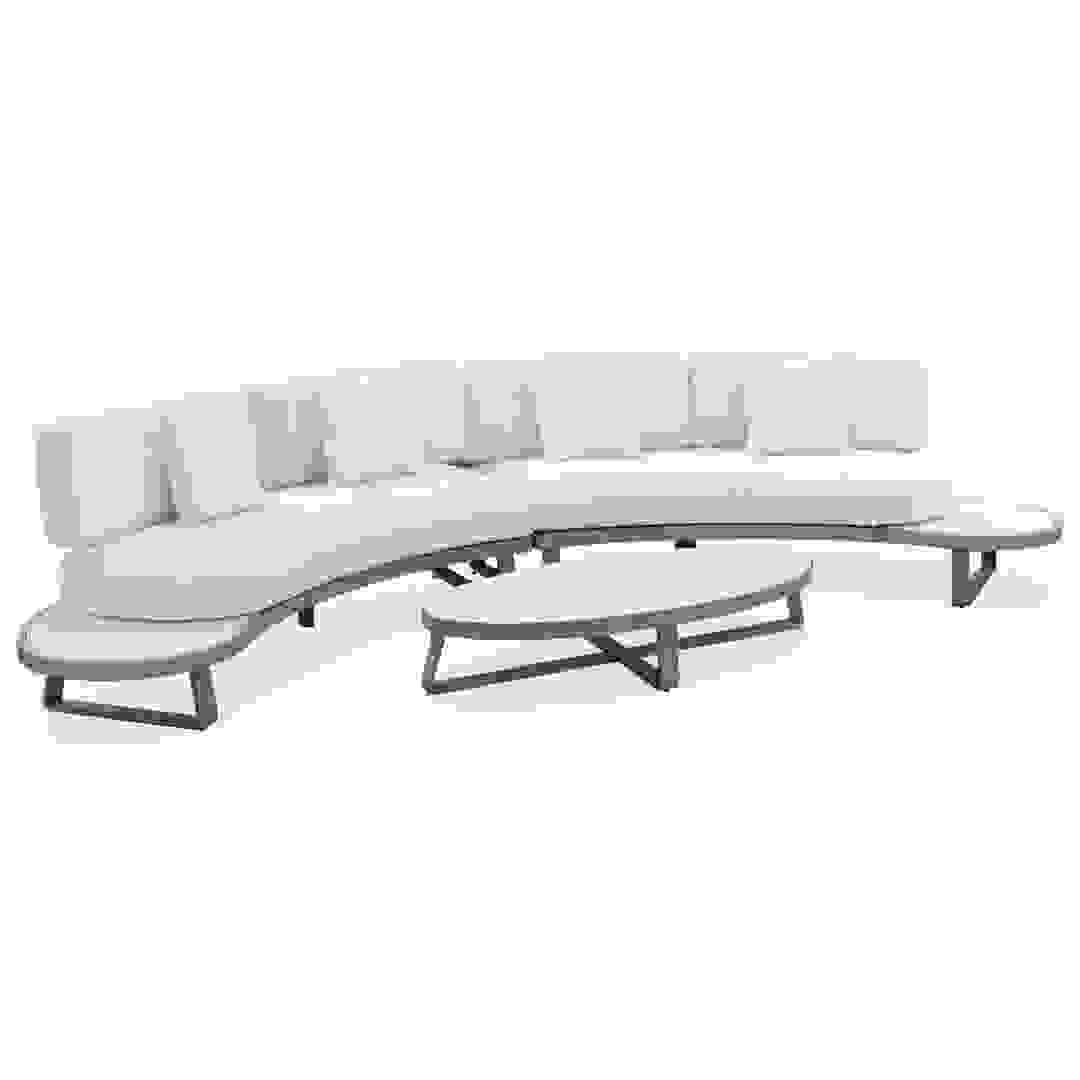 Pebble Curve 4-Seater Outdoor Sofa Set W/Cushions (219.5 x 98.5 x 63.5 cm)