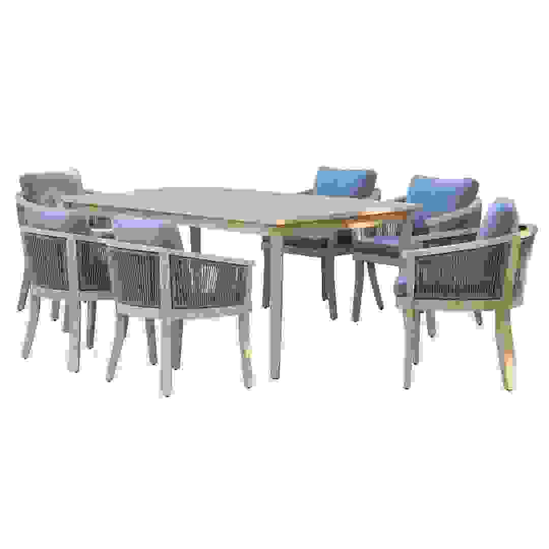 Florida Acacia Wood 6-Seater Dining Set W/Cushion (180 x 100 x 74 cm)