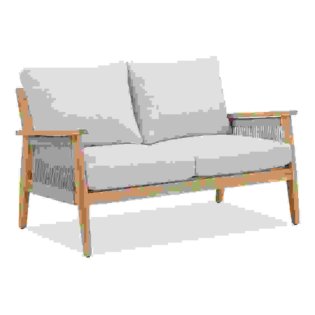 Baltimore Acacia Wood 2 Seater Outdoor Sofa W/Cushions (132 x 83 x 73 cm)