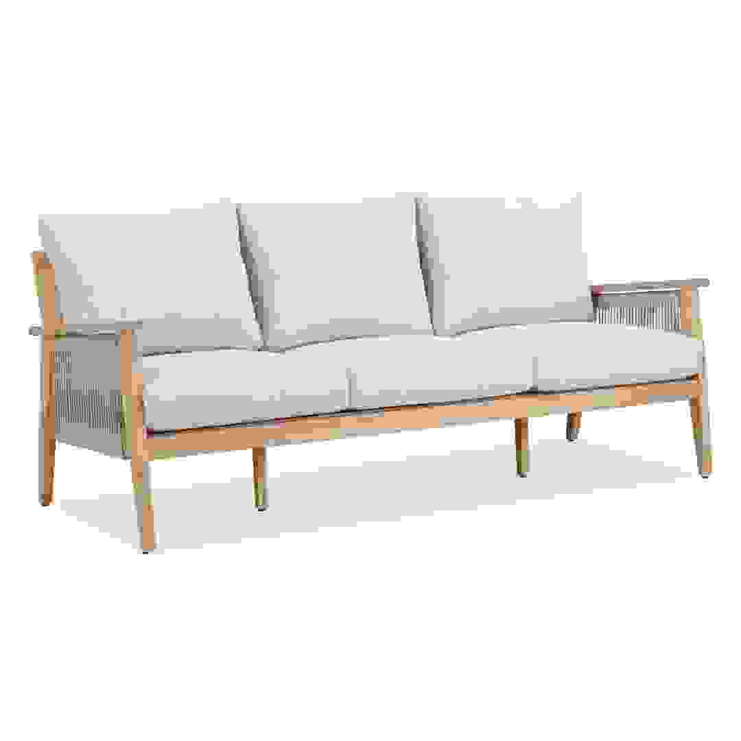 Baltimore Acacia Wood 3-Seater Outdoor Sofa W/Cushions (192 x 83 x 73 cm)
