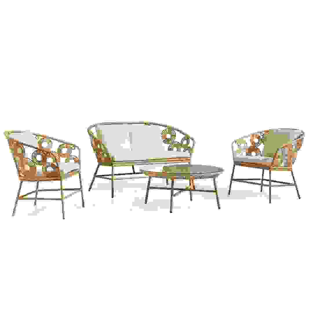 Hawaii 4-Seater Rattan & Steel Outdoor Sofa Set