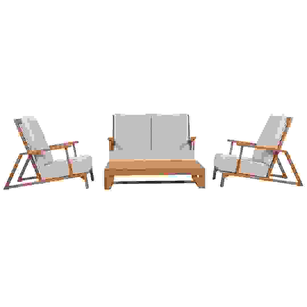 Living Accents Milan 4-Seater Acacia Wood Outdoor Sofa Set (144 x 111 x 91 cm)