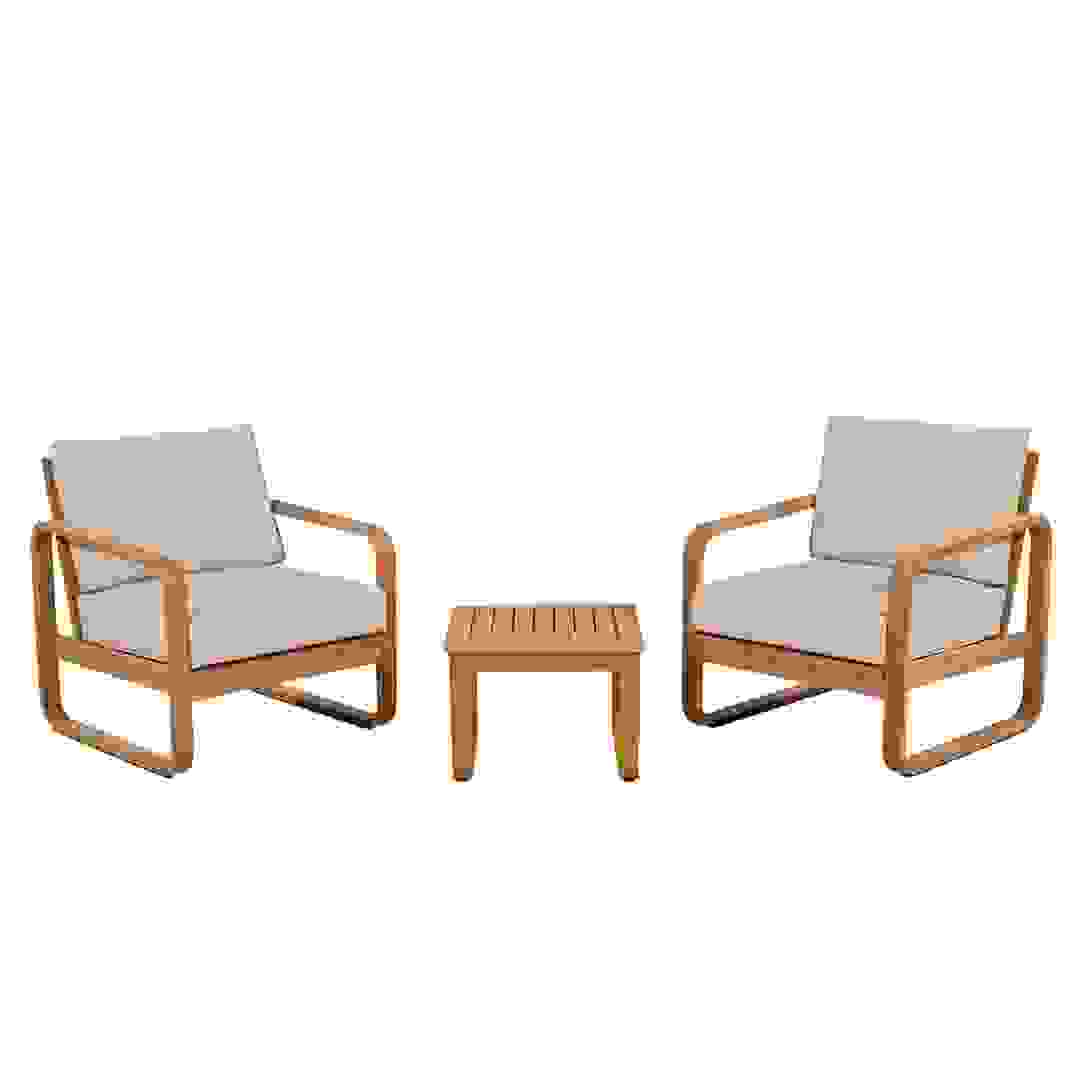 Living Accents Dallas 2-Seater Acacia Wood & Rope Outdoor Sofa Set (50 x 50 x 35 cm)