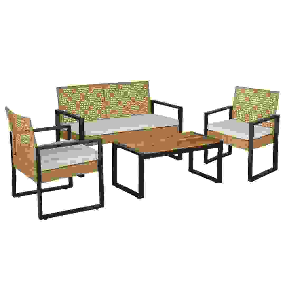 Daisy 4-Seater Rattan & Steel Outdoor Sofa Set