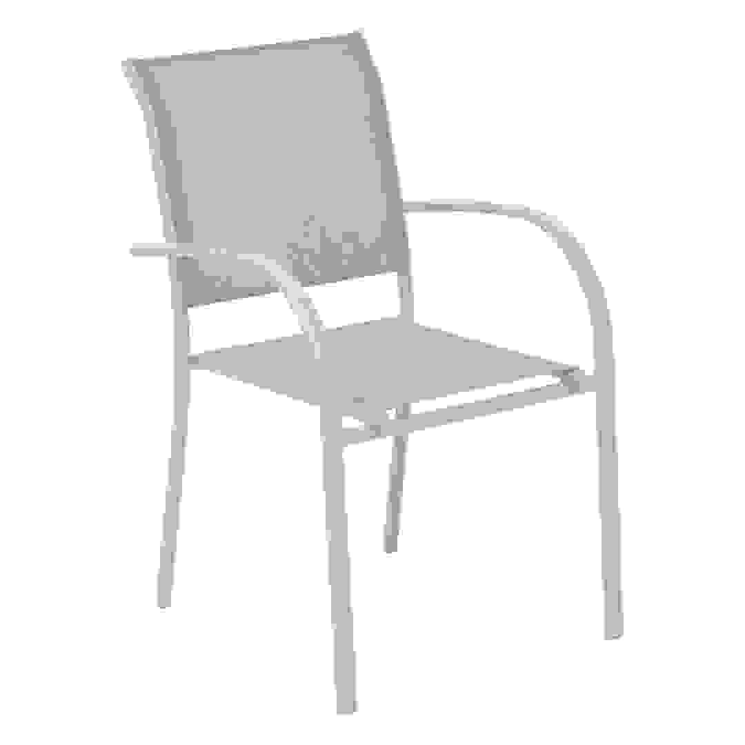 كرسي بذراعين ألمنيوم وتكستلين هيسبريد بيازا (56 × 65 × 88 سم، بيج)