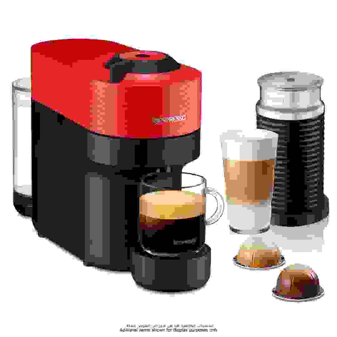 Nespresso Vertuo Pop Coffee Machine + Aeroccino3 Milk Frother, GCV2-RE-3694-BK (750 ml, 1400 W)