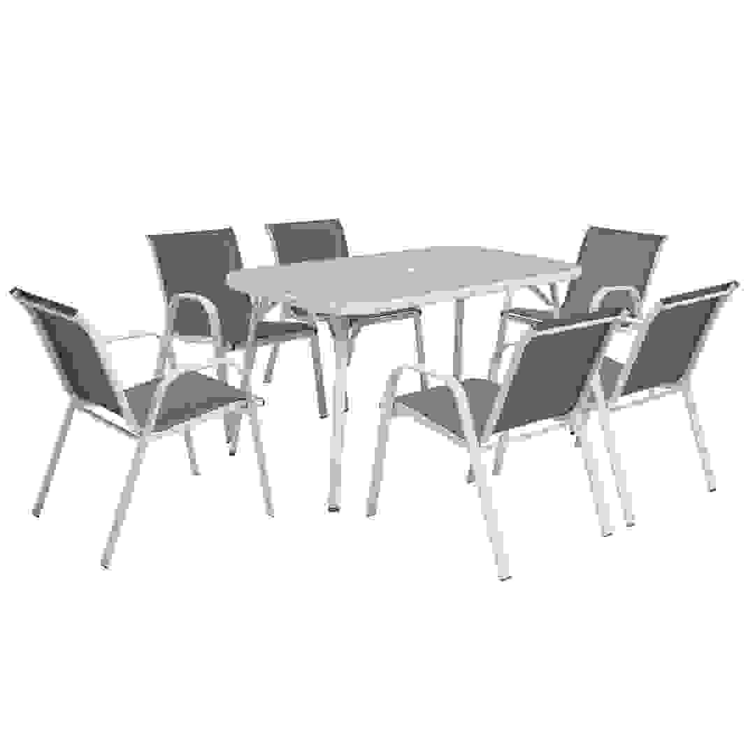 طقم سفرة 6 مقاعد فولاذ إيون (150 × 95 × 71.5 سم)