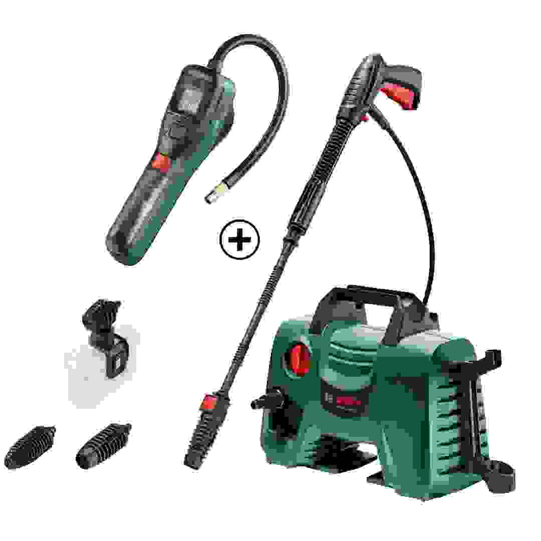 Bosch Easy Aquatak 120 Pressure Washer (120 bar) + Easy Pump Cordless Compressed Air Pump (3.6 V)