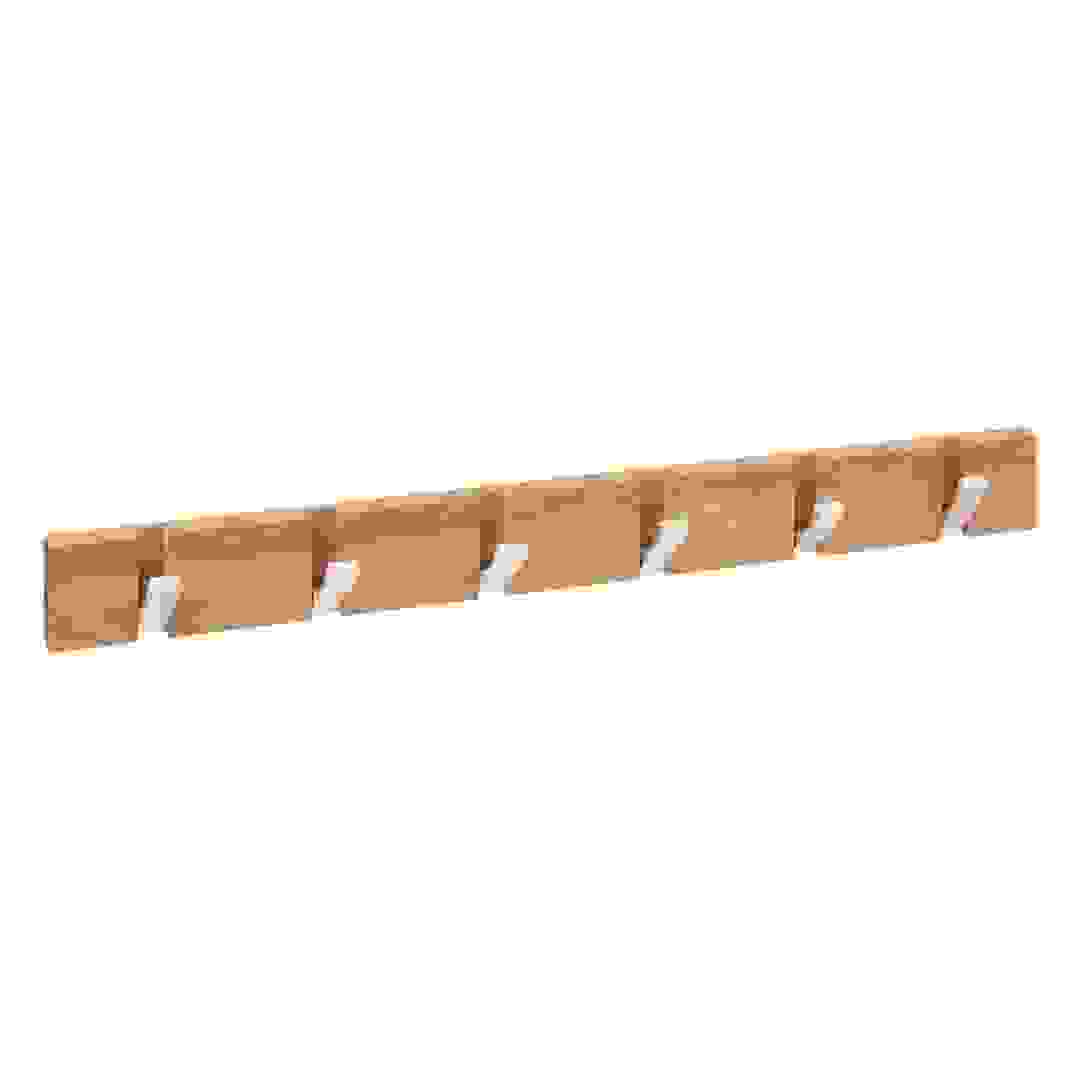 5Five 6-Hook Bamboo Hanging Rack (6 x 2 x 59.5 cm, Natural)