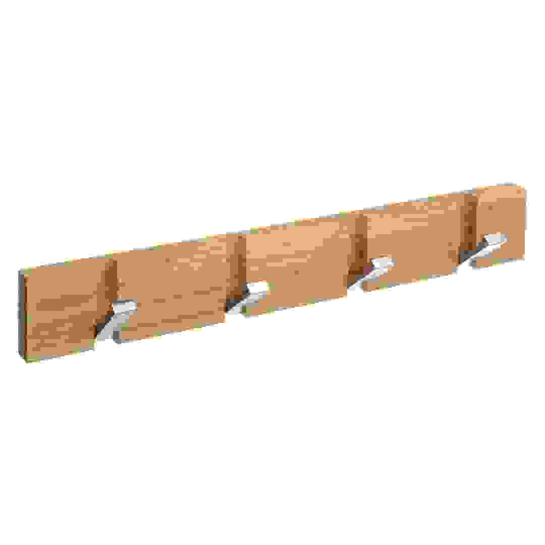 5Five 4-Hook Bamboo Hanging Rack (6 x 2 x 40 cm, Natural)