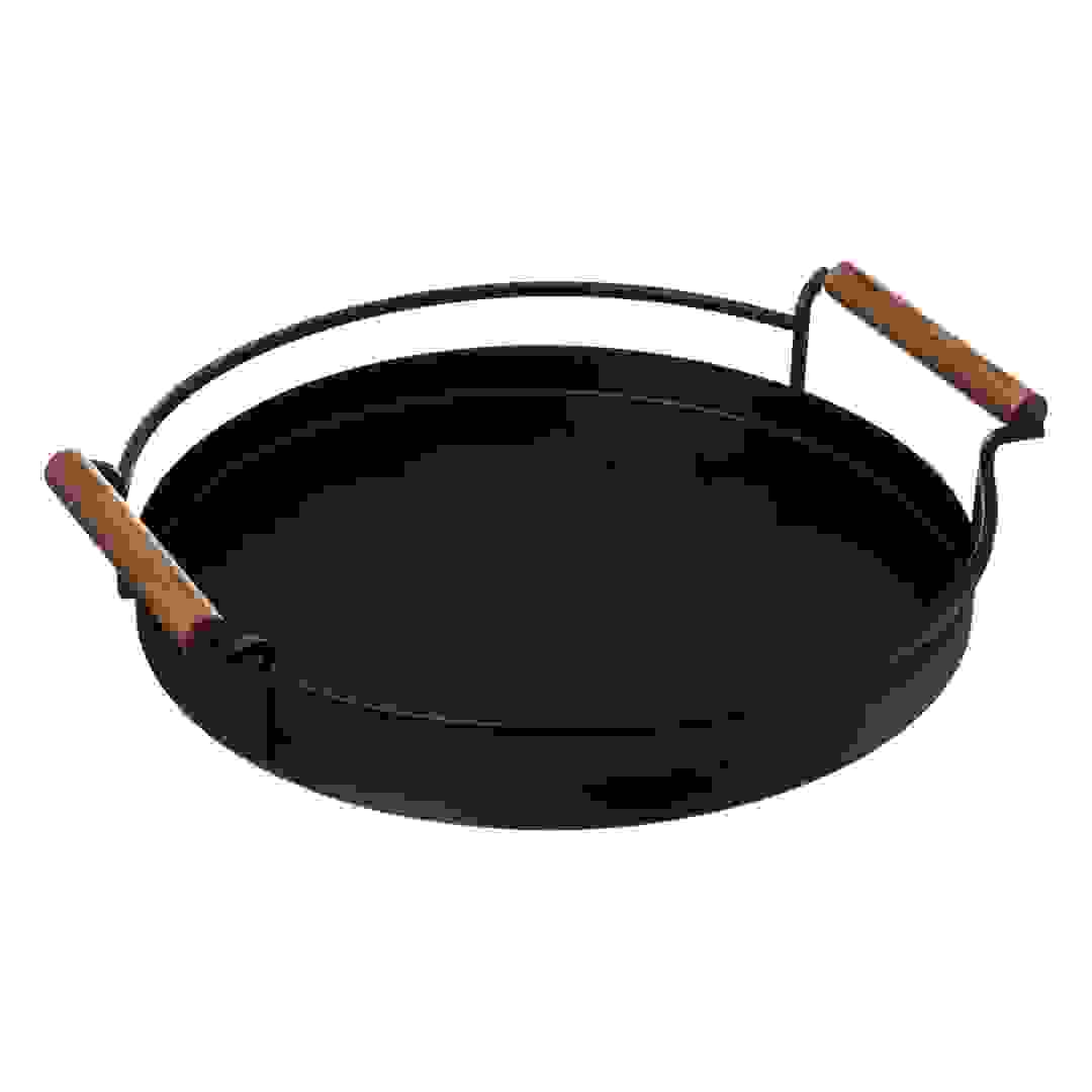 صينية دائرية فولاذية 5فايف كورد (39 × 36 × 8.5 سم، أسود)