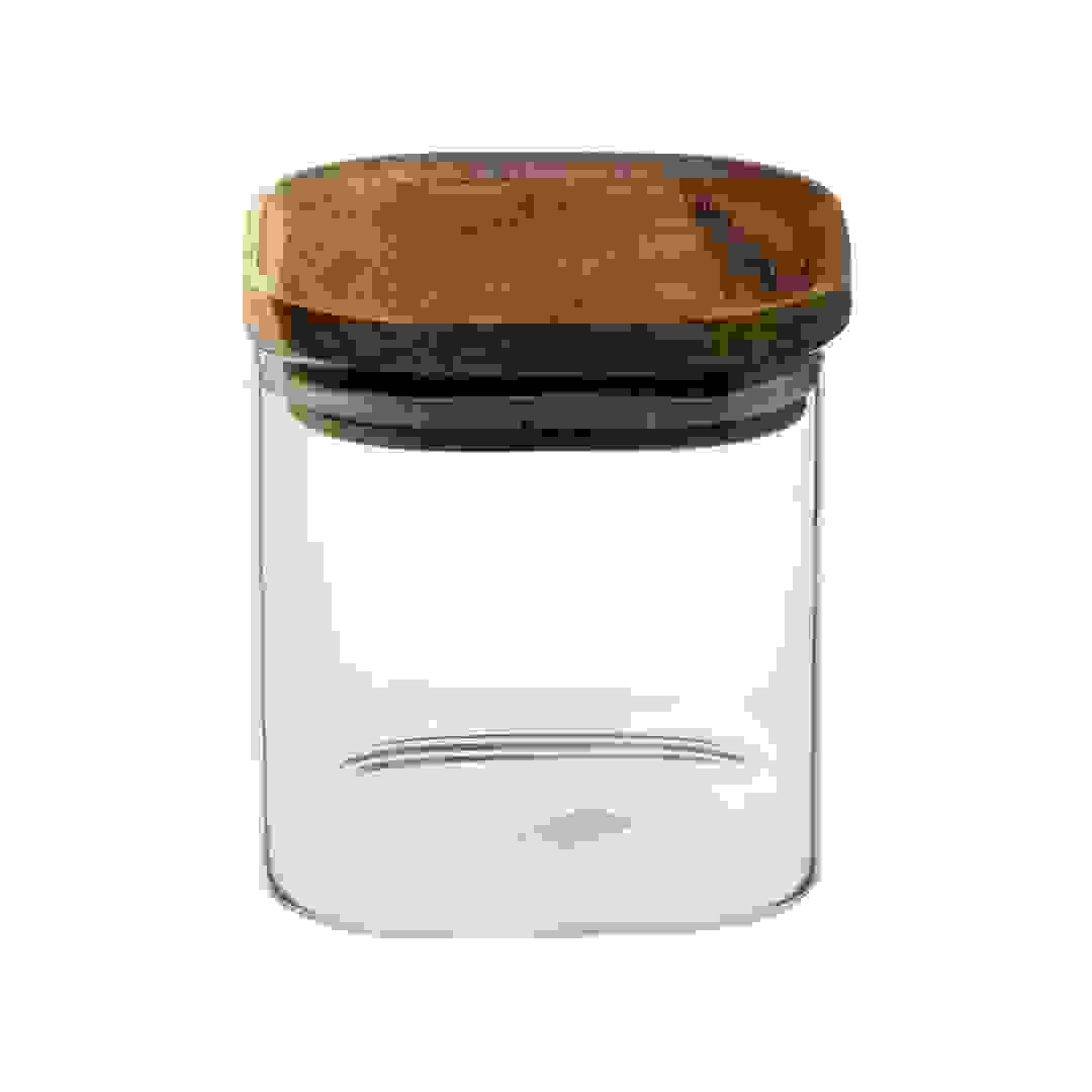 علبة محكمة الإغلاق زجاج وخشب أكاسيا 5فايف (600 مل)