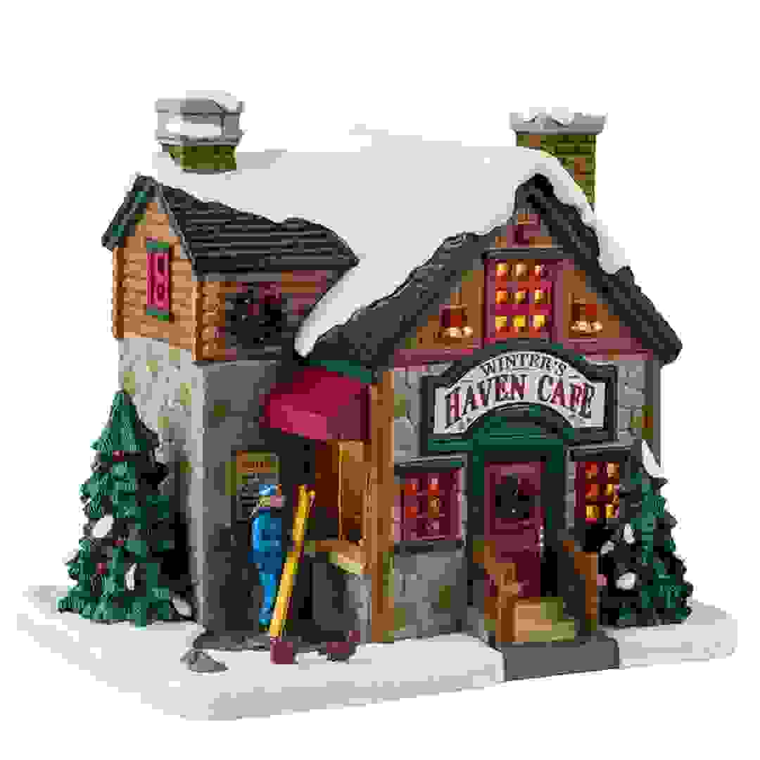 ديكور احتفالي مقهى هافن الشتوي لقرية فيلق ليماكس (4.5 فولت، 17.7 × 13.6 × 15 سم)
