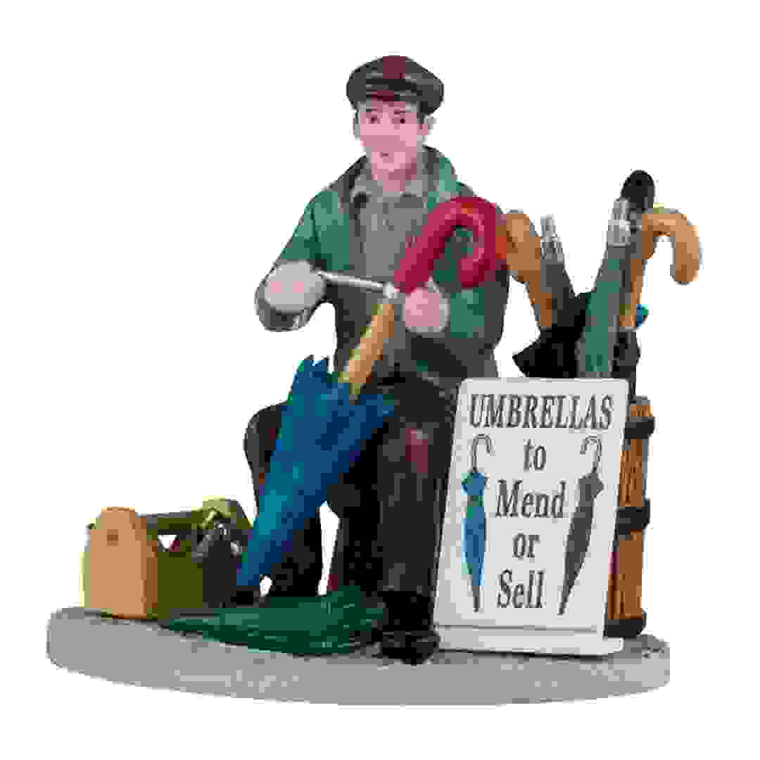 Lemax Umbrella Vendor Caddington Village Festive Decor