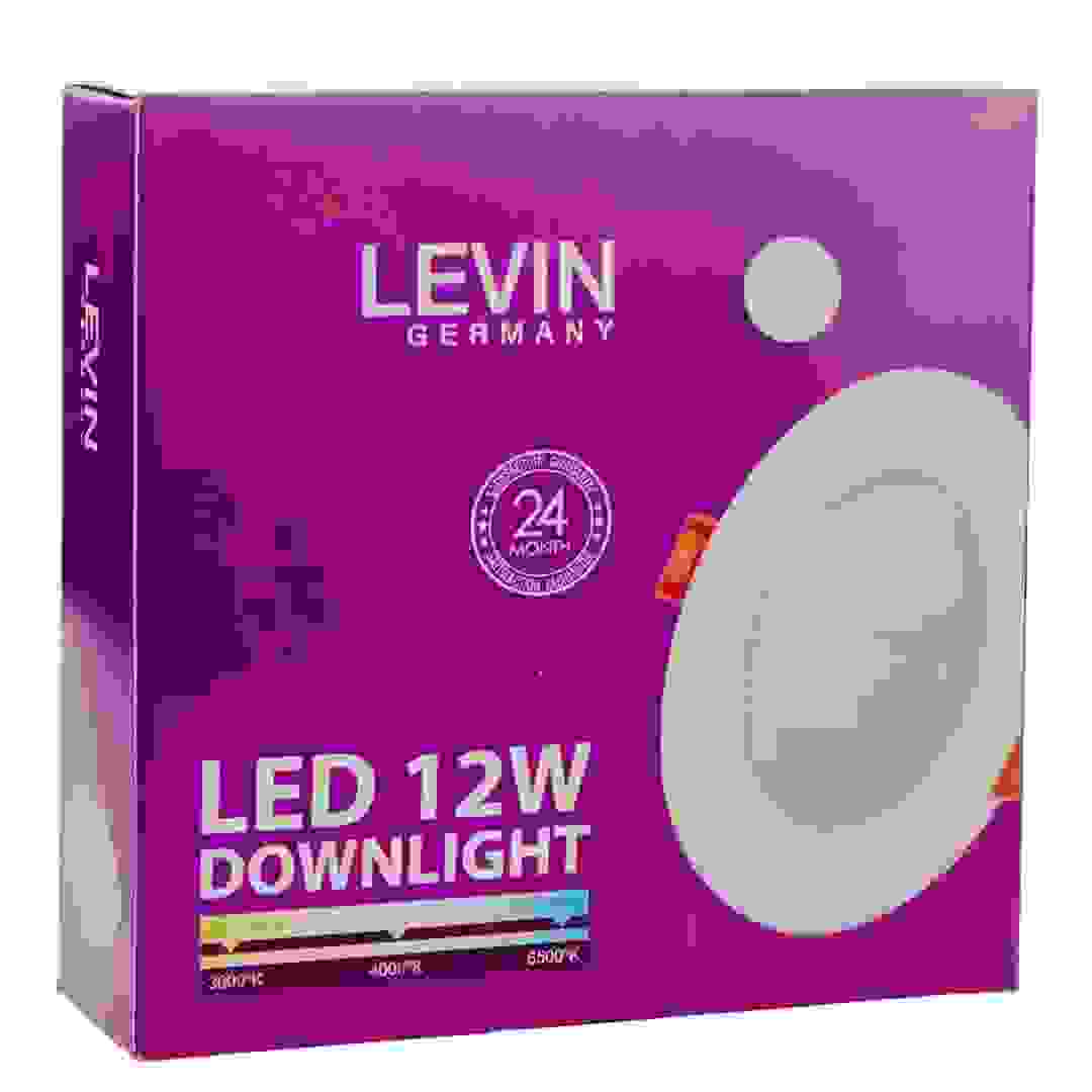 Levin LED Recessed Downlight (12 W, Warm White)