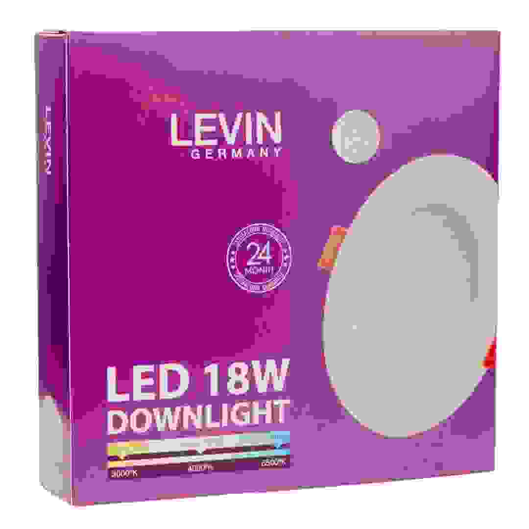 Levin LED Recessed Downlight (18 W, Cool White, 4000 K)