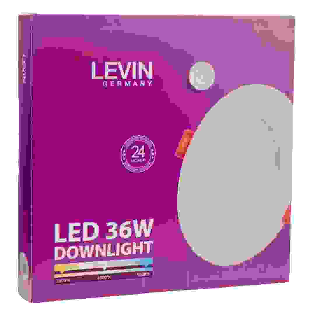 Levin LED Recessed Downlight (36 W, Cool White, 6500 K)