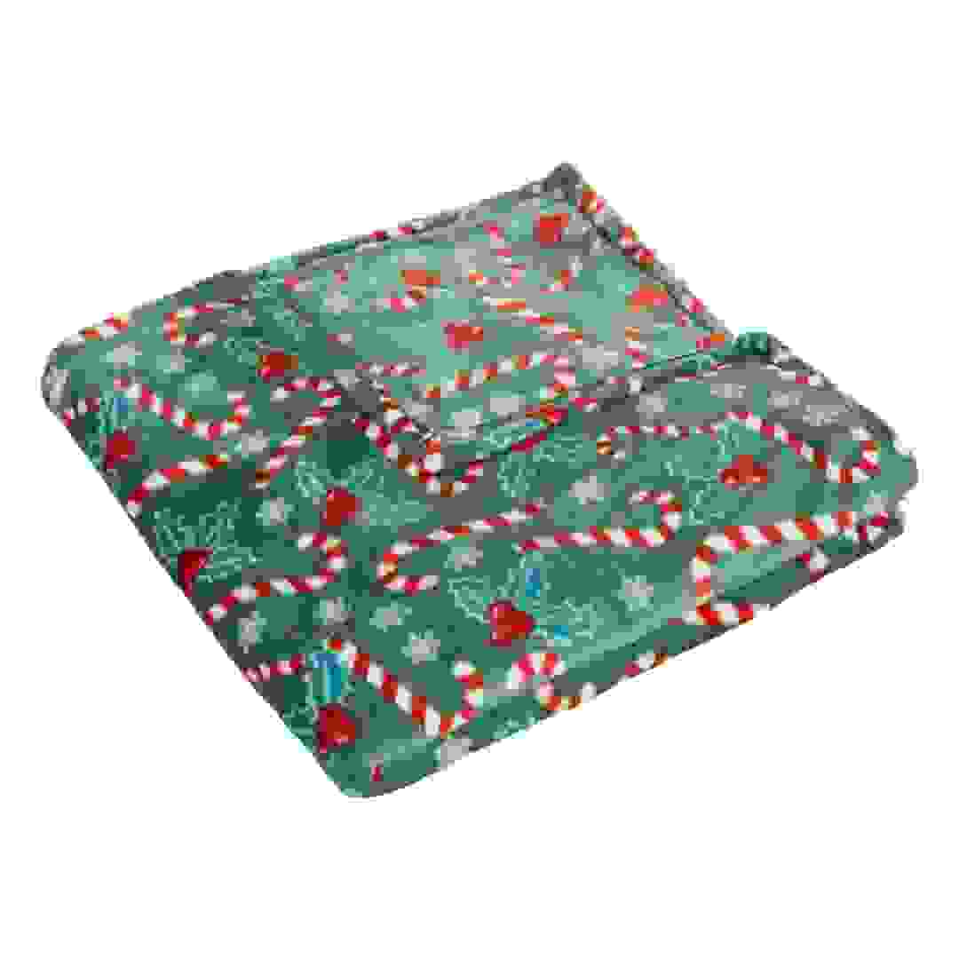 Atmosphera Holly Festive Blanket + Pocket (130 x 180 cm)
