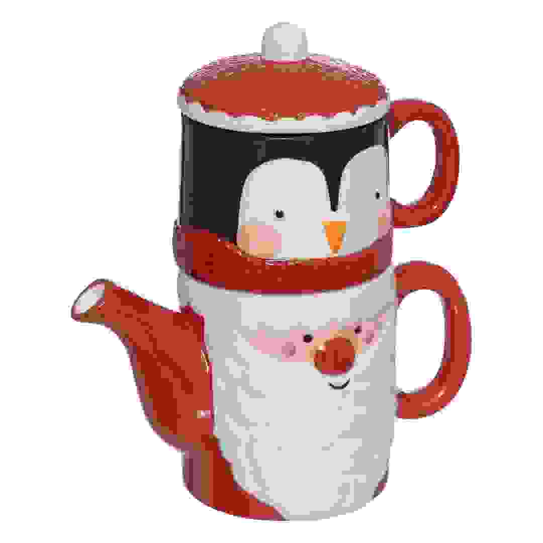 Atmosphera Santa Penguin Stacking Teapot and Mug Set (18 cm)