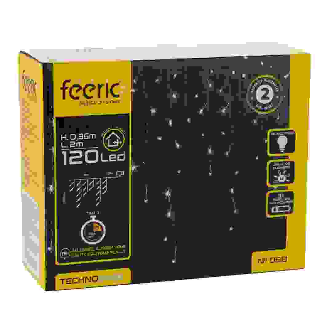 Atmosphera Battery-Operated 120 LED Outdoor Light Curtain (2 m, Cool White)